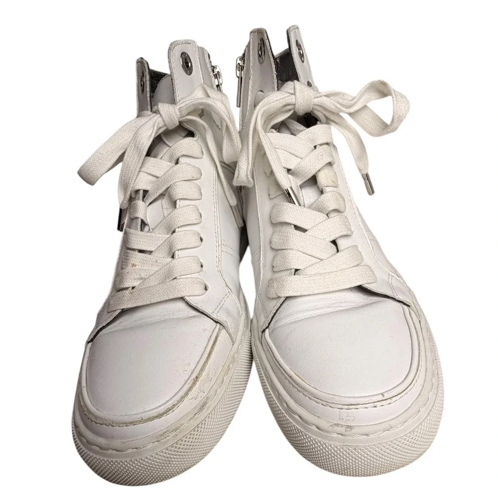 Zadig & Voltaire High Flash Lightning Bolt Leather High Top Sneakers EU 38 - Picture 12 of 16